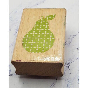 Studio G Katie & Co. Quilted Pear Wood Mounted Rubber Stamp